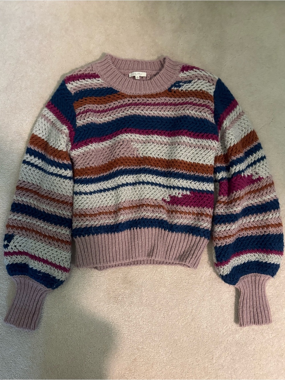 Z Supply Striped Multicolor Knit Sweater